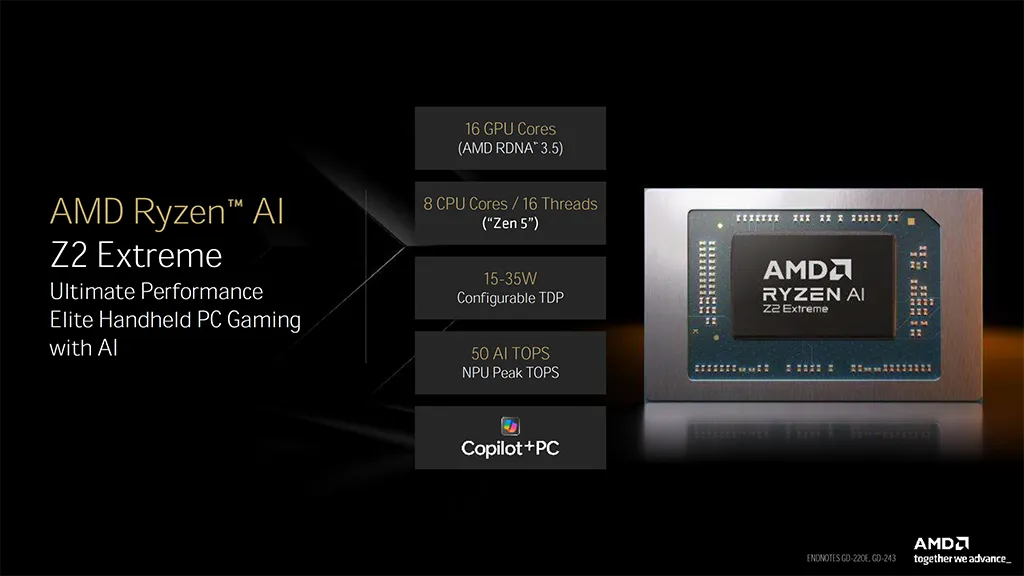 AMD Ryzen Z2 superior AMD Ryzen AI Z2 Extreme 2025