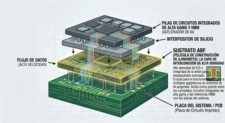 Esquema de ABF – Ajinomoto Build-up Film